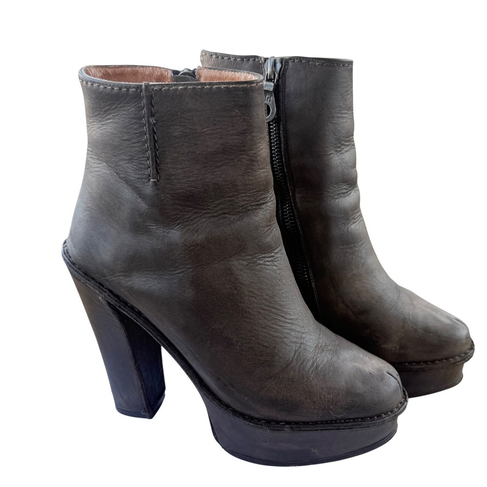Maison Martin Margiela Platform Ankle Boots Womens 36 Gray Black‎ Y2K Vintage